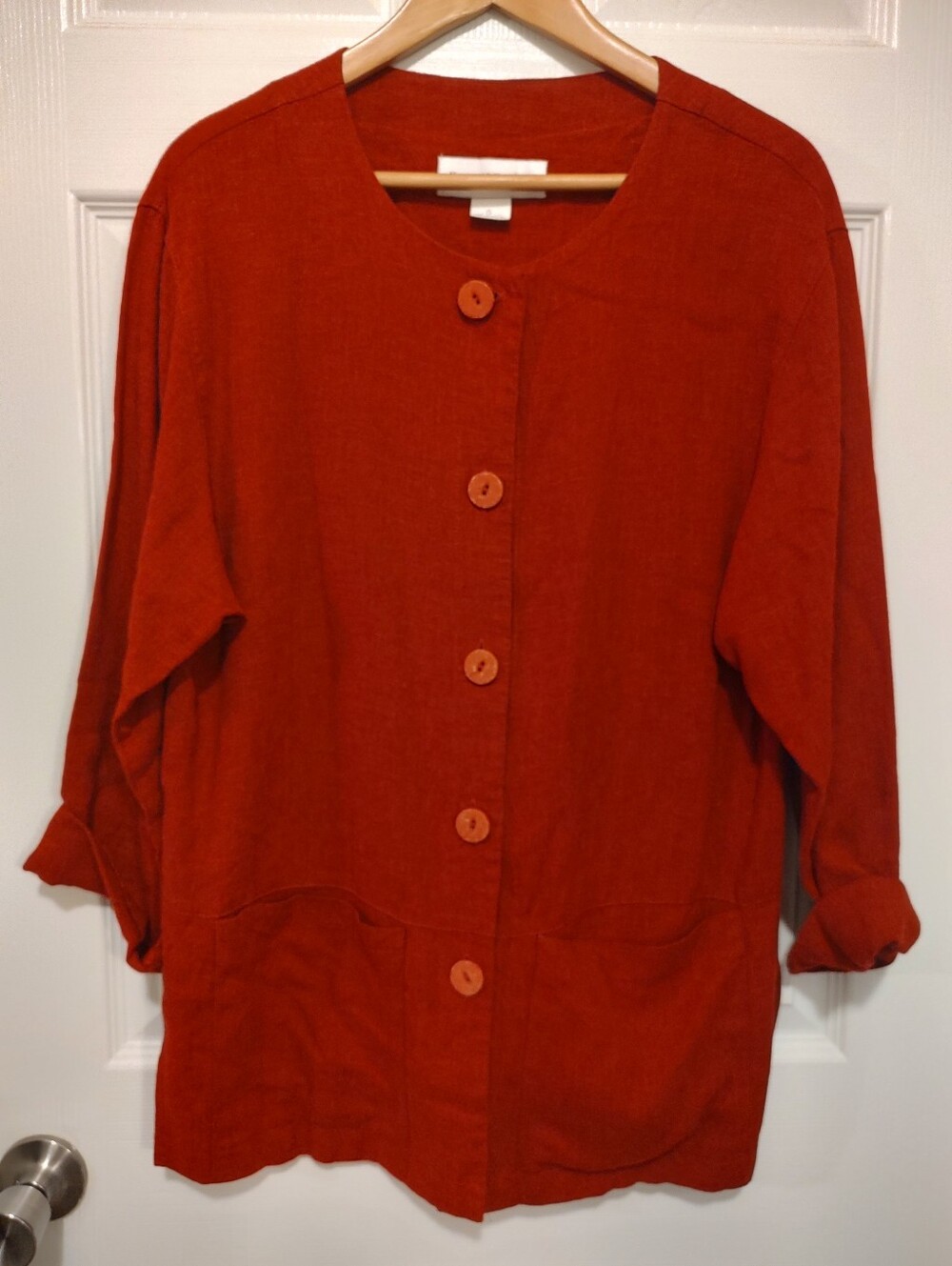 Norton McNaughton Button-Front Tunic in Rust Orange